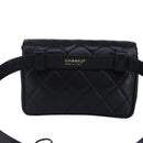 CHANEL Matelasse Waist bag Leather Black CC Auth yk15762-3