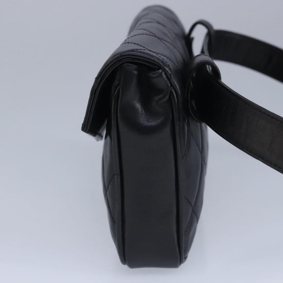 CHANEL Matelasse Waist bag Leather Black CC Auth yk15762