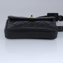 CHANEL Matelasse Waist bag Leather Black CC Auth yk15762-9