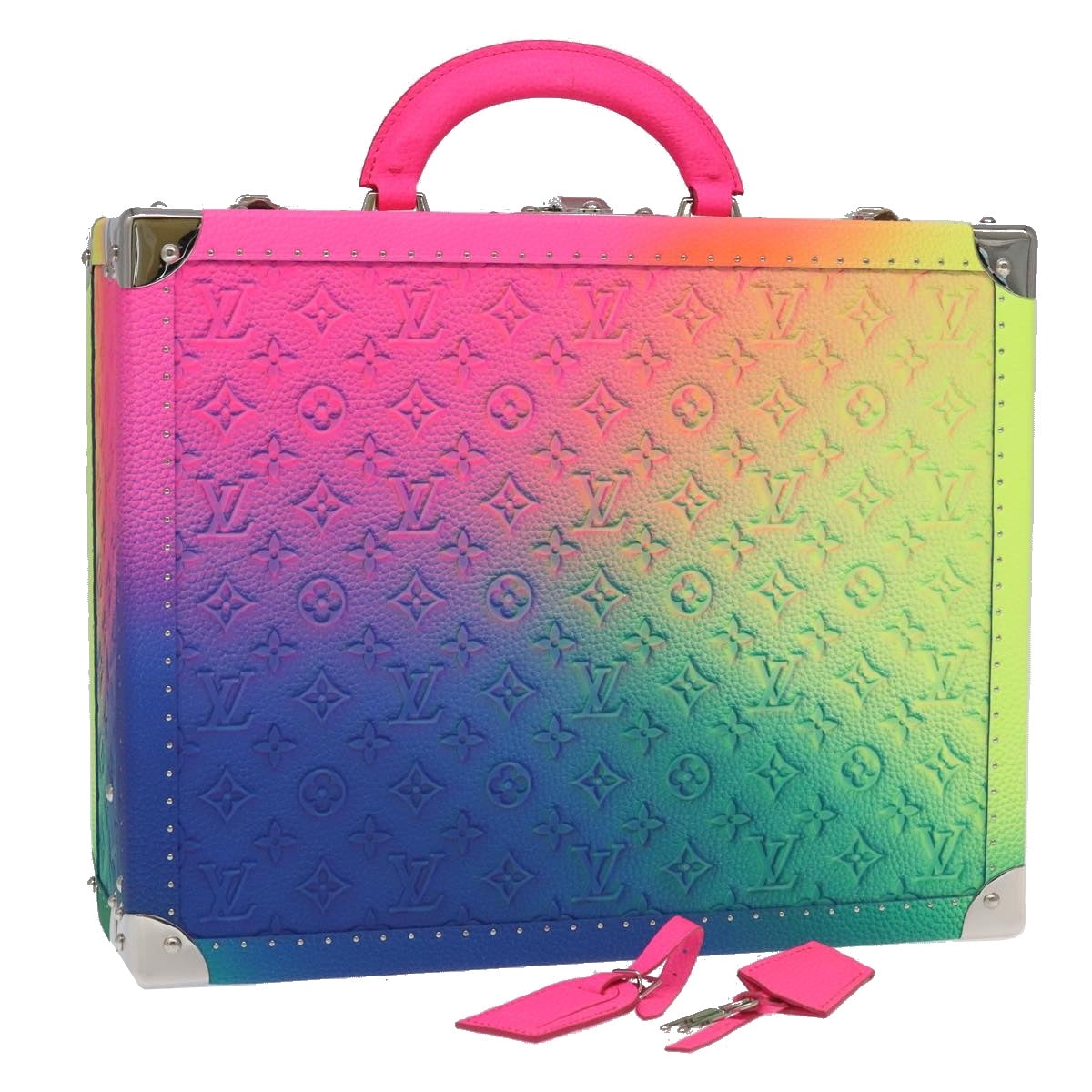 LOUIS VUITTON Taurillon Illusion Cotoville 40 Trunk Multicolor LV Auth yk15763S