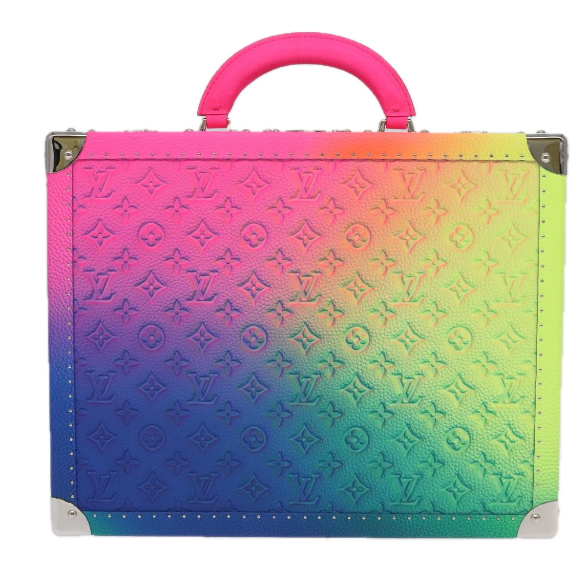 LOUIS VUITTON Taurillon Illusion Cotoville 40 Trunk Multicolor LV Auth yk15763S - 0