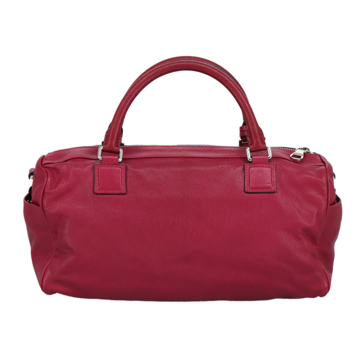 LOEWE Anagram Hand Bag Leather Bordeaux Silver Auth yk15770 - 0