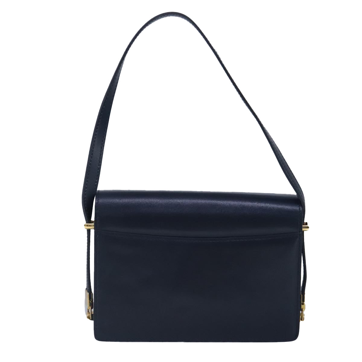 CELINE Shoulder Bag Leather Navy Auth yk15781