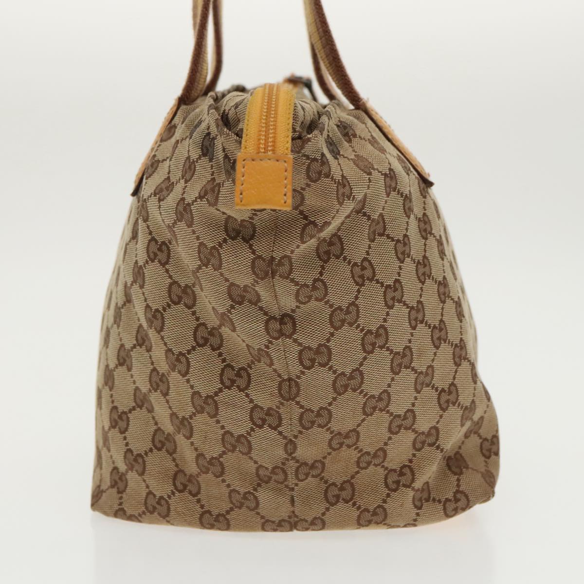 GUCCI GG Canvas Tote Bag Beige Silver 131230 Auth yk15782