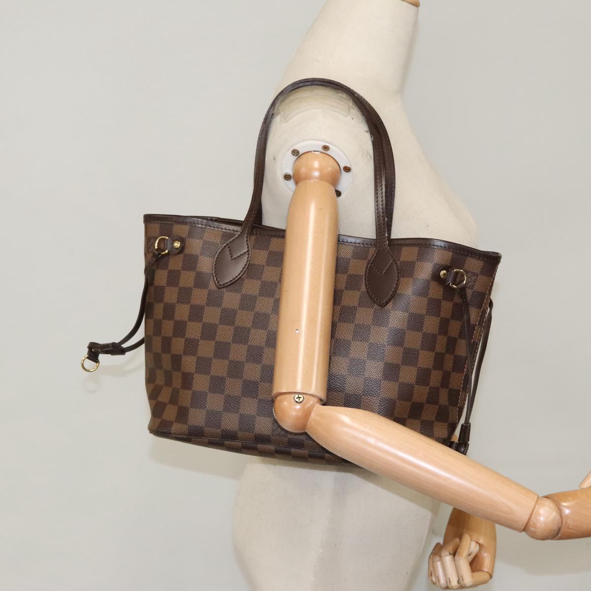 LOUIS VUITTON Damier Ebene Neverfull PM Tote Bag N51109 LV Auth yk15790