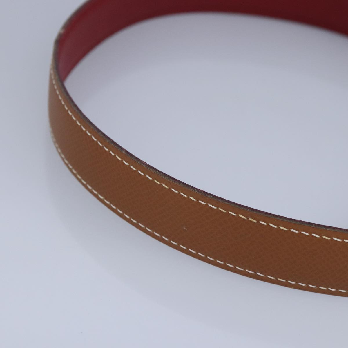 HERMES Mini Constance Belt Leather 25.6"" Brown Red Auth yk15800