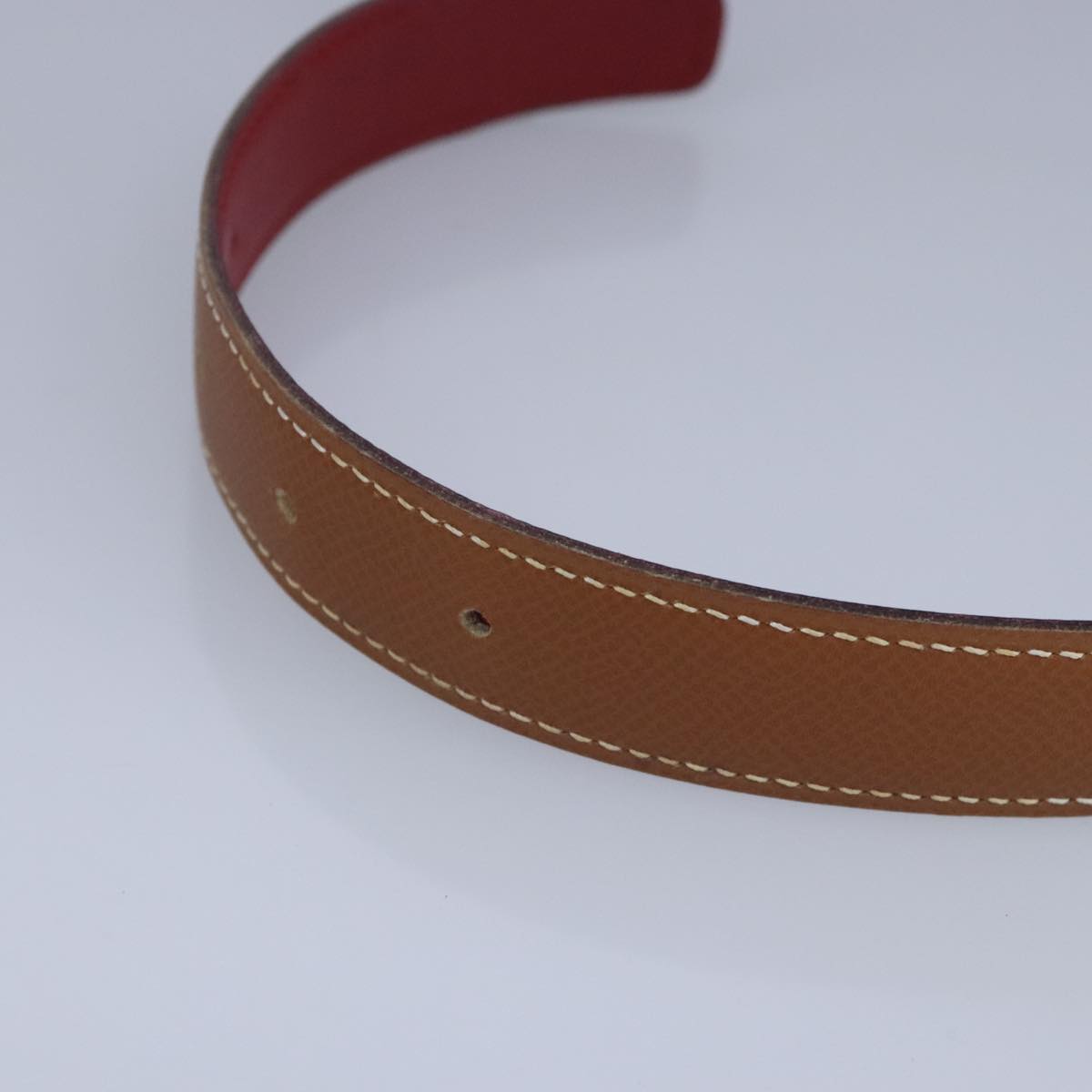 HERMES Mini Constance Belt Leather 25.6"" Brown Red Auth yk15800