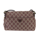 CELINE Paris Macadam Canvas Shoulder Bag Bordeaux Auth yk15808-2