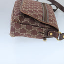 CELINE Paris Macadam Canvas Shoulder Bag Bordeaux Auth yk15808-3
