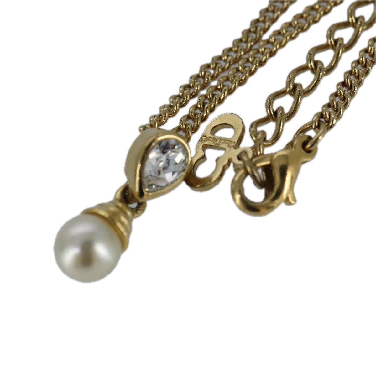 Christian Dior Pearl Necklace metal Gold Auth yk15809 - 0