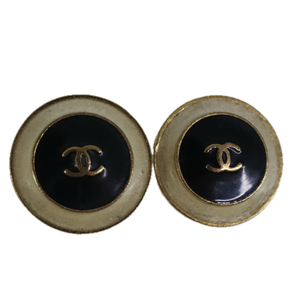 CHANEL COCO Mark Earring metal Gold CC Auth yk15811