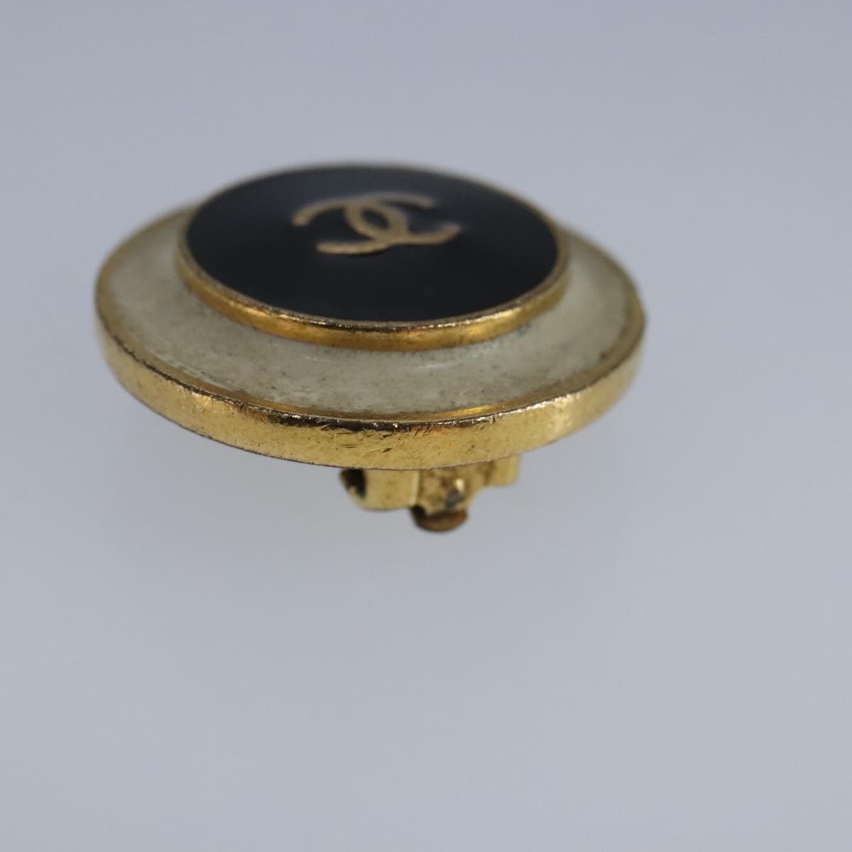 CHANEL COCO Mark Earring metal Gold CC Auth yk15811