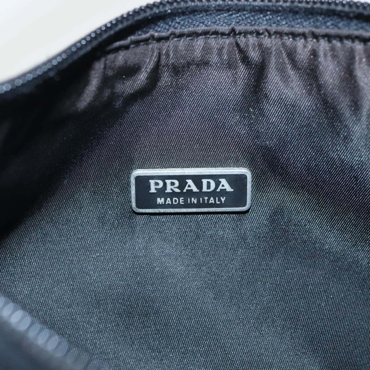 PRADA Mini Hand Bag Nylon Black Silver Auth yk15836