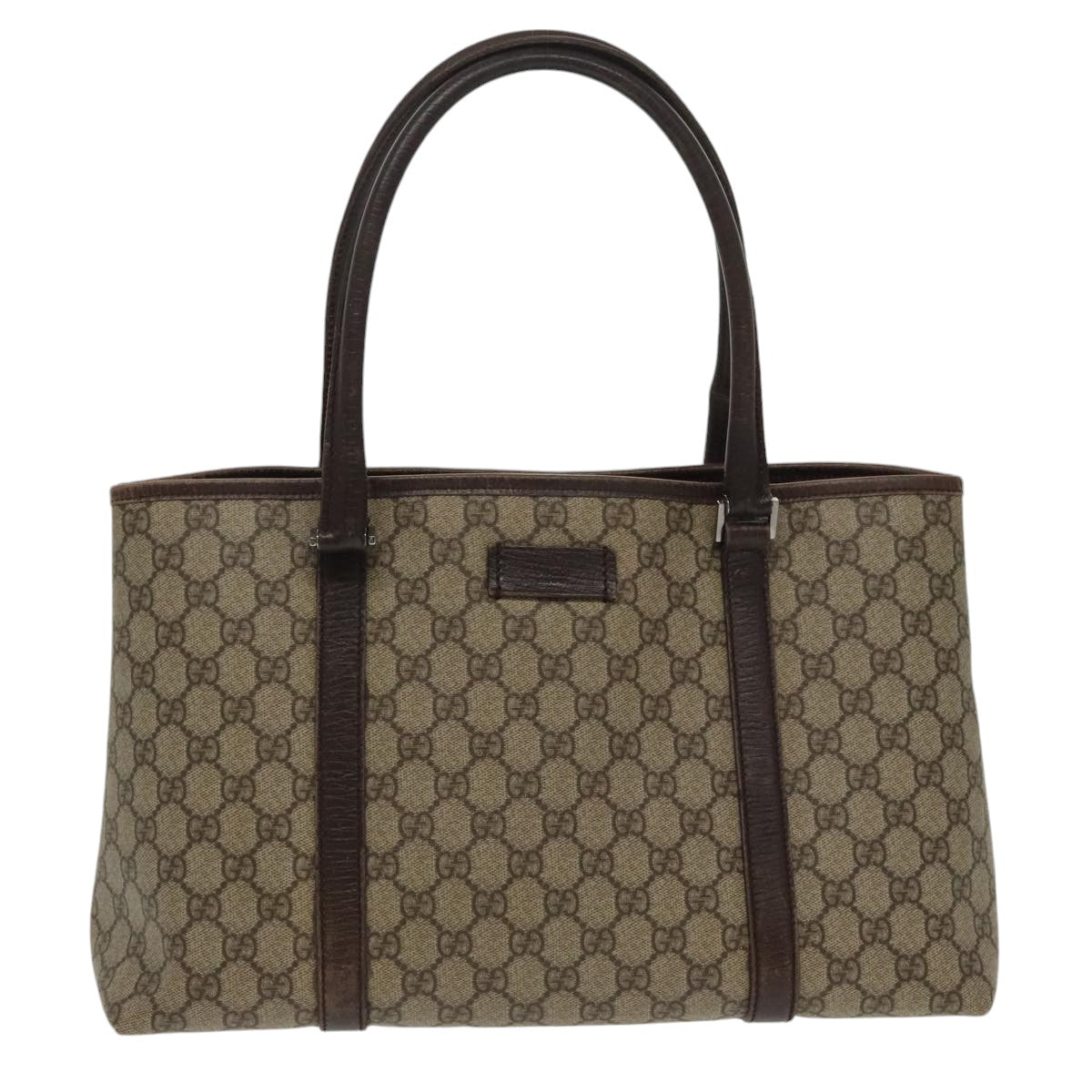 GUCCI GG Supreme Tote Bag PVC Beige Silver 114595 Auth yk15868 - 0