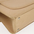 CHANEL Matelasse Chain Shoulder Bag Cotton Beige CC Auth yk15878-13