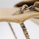 CHANEL Matelasse Chain Shoulder Bag Cotton Beige CC Auth yk15878-16