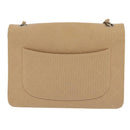 CHANEL Matelasse Chain Shoulder Bag Cotton Beige CC Auth yk15878-3
