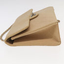 CHANEL Matelasse Chain Shoulder Bag Cotton Beige CC Auth yk15878-5