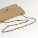 CHANEL Matelasse Chain Shoulder Bag Cotton Beige CC Auth yk15878-6
