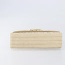 CHANEL Matelasse Double Flap Chain Hand Bag Leather Beige Gold CC Auth yk15889A-10