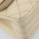 CHANEL Matelasse Double Flap Chain Hand Bag Leather Beige Gold CC Auth yk15889A-12