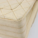 CHANEL Matelasse Double Flap Chain Hand Bag Leather Beige Gold CC Auth yk15889A-13