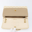 CHANEL Matelasse Double Flap Chain Hand Bag Leather Beige Gold CC Auth yk15889A-18