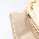 CHANEL Matelasse Double Flap Chain Hand Bag Leather Beige Gold CC Auth yk15889A-23