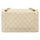 CHANEL Matelasse Double Flap Chain Hand Bag Leather Beige Gold CC Auth yk15889A-3