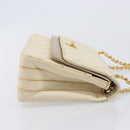 CHANEL Matelasse Double Flap Chain Hand Bag Leather Beige Gold CC Auth yk15889A-4