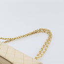 CHANEL Matelasse Double Flap Chain Hand Bag Leather Beige Gold CC Auth yk15889A-8