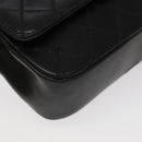 CHANEL Bicolore Chain Deca COCO Mark Bag Lamb Skin Black CC Auth yk15897-15