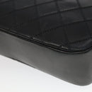 CHANEL Bicolore Chain Deca COCO Mark Bag Lamb Skin Black CC Auth yk15897-16