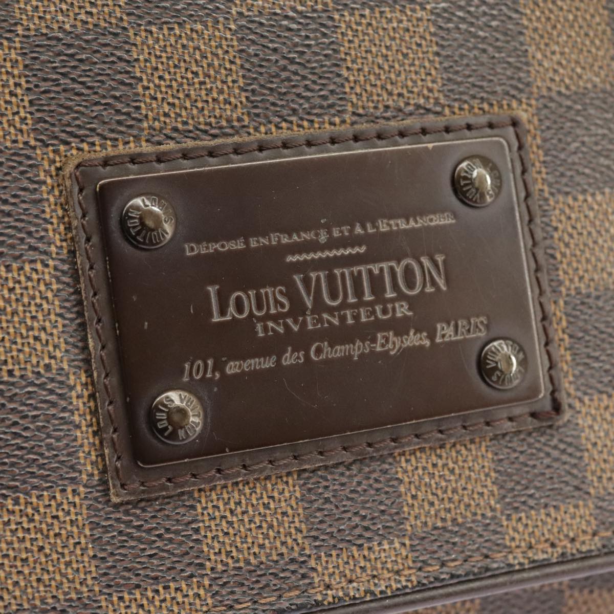 LOUIS VUITTON Damier Ebene Brooklyn PM Shoulder Bag N51210 LV Auth yk15898