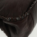 CHANEL Chain Hand Bag Lamb Skin Brown CC Auth yk15907AM-17