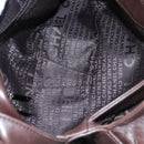 CHANEL Chain Hand Bag Lamb Skin Brown CC Auth yk15907AM-9