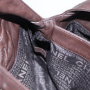 CHANEL Chain Hand Bag Lamb Skin Brown CC Auth yk15907AM-24