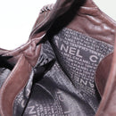CHANEL Chain Hand Bag Lamb Skin Brown CC Auth yk15907AM-25