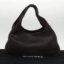 CHANEL Chain Hand Bag Lamb Skin Brown CC Auth yk15907AM-12
