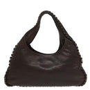 CHANEL Chain Hand Bag Lamb Skin Brown CC Auth yk15907AM-2