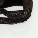 CHANEL Chain Hand Bag Lamb Skin Brown CC Auth yk15907AM-7