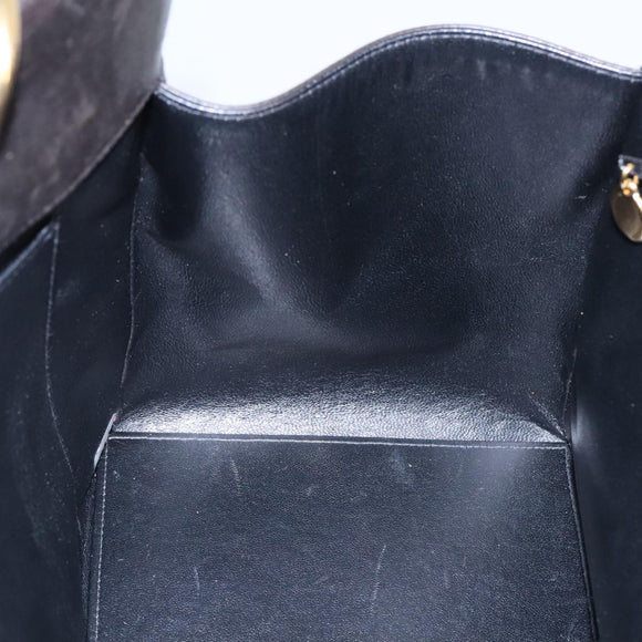 CHANEL Matelasse Chain Hand Bag Lamb Skin Black Gold CC Auth yk15908V