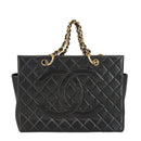 CHANEL Matelasse Chain Hand Bag Lamb Skin Black Gold CC Auth yk15908V-13