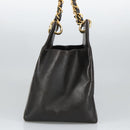 CHANEL Matelasse Chain Hand Bag Lamb Skin Black Gold CC Auth yk15908A-3