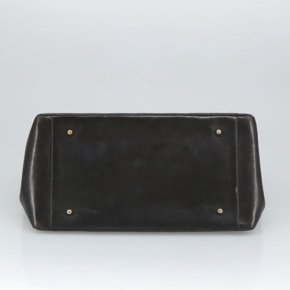 CHANEL Matelasse Chain Hand Bag Lamb Skin Black Gold CC Auth yk15908V