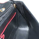 CHANEL Matelasse Turn Lock Chain Bag Lamb Skin Black Gold CC Auth yk15912A-18