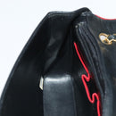 CHANEL Matelasse Turn Lock Chain Bag Lamb Skin Black Gold CC Auth yk15912A-19