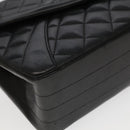 CHANEL Matelasse Chain Hand Bag Lamb Skin Black Gold CC Auth yk15914A-11