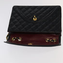 CHANEL Matelasse Chain Hand Bag Lamb Skin Black Gold CC Auth yk15914A-15