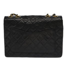 CHANEL Matelasse Chain Hand Bag Lamb Skin Black Gold CC Auth yk15914A-3